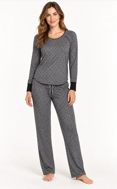 Knit Polka Dot Pajama Set