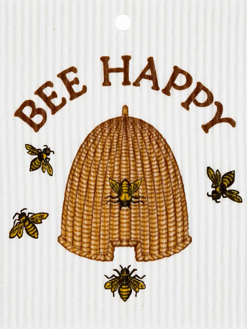 Bee Happy Swedish Dishcloth