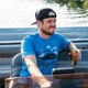 Bright Blue Tshirt with Pontoon and Coming in Hot
