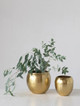Hammered Brass Finish Metal Planter Small
