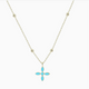 Enamel Cross Drop Necklace 