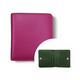 Two Tone Leather Wallet Pink and Green Inside