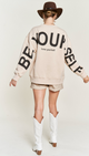Self Love crewneck sweatshirt cream