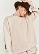 BE YOUR SELF crewneck sweatshirt cream plain front
