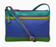 Double Zip Multi Color Crossbody Handbag