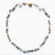 Aqua Jade Silver Disc and Gold Wire Necklace