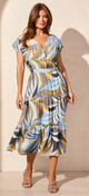 Tribal V-neck Tiered Dress