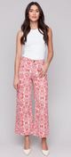 Charlie B Wide Leg Red Floral Pants
