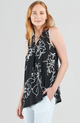 Blossom Sketch Asymmetrical Tank Tunic