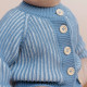Cotton Brioche Dusty Blue Cardigan