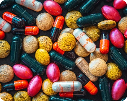 Assorted medical capsules and tablets