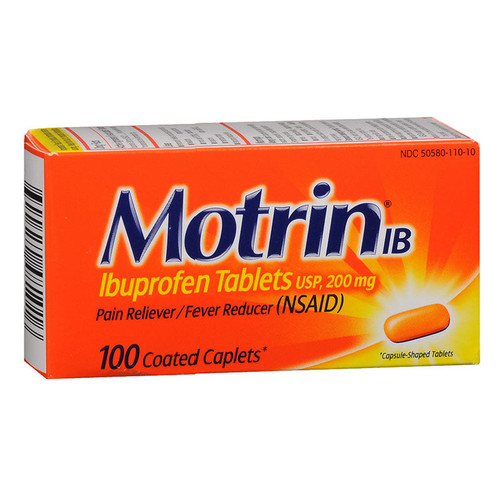 Motrin IB 200 mg Ibuprofen Caplets, 100 Count