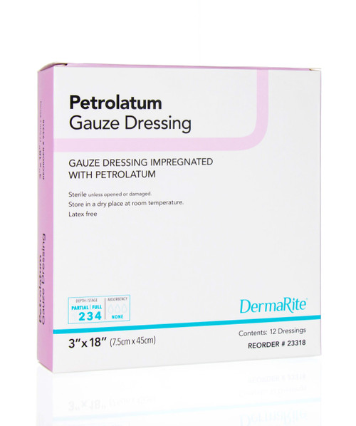 Petrolatum Impregnated Gauze, 3" x 18" (Box of 12)