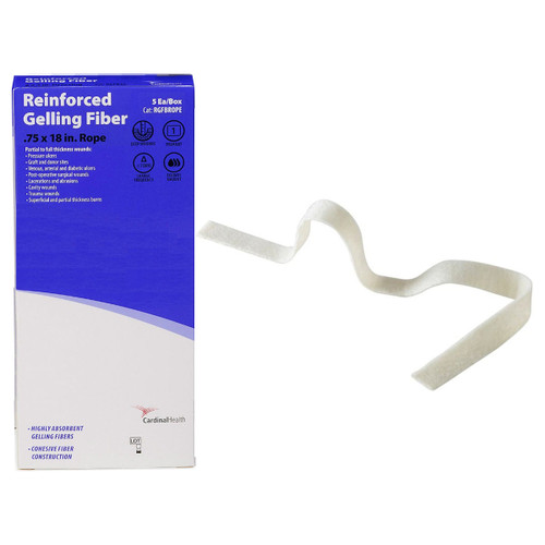 Cardinal Health Reinforced Gelling Fiber, 0.75" x 18" Rope (Box of 5)