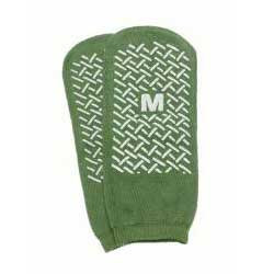 Single Tread Patient Safety Footwear with Terrycloth Exterior, 2X-Large, Green (Package of 2)