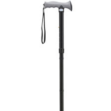Black Folding Cane with Gel Grip Handle