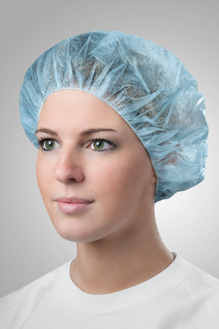 Tronex Disposable Bouffant Cap, 24", Universal Size, Blue (Box of 100)