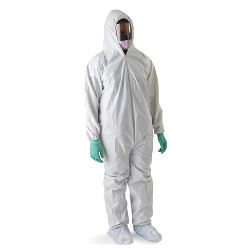 Anti-Static Microporous Breathable Coveralls with Hood and Boots, 2X-Large