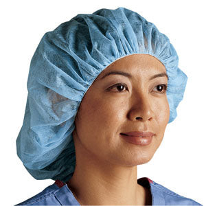Cardinal Health Bouffant Cap, Spunbonded, Blue, 24" (Box of 75)