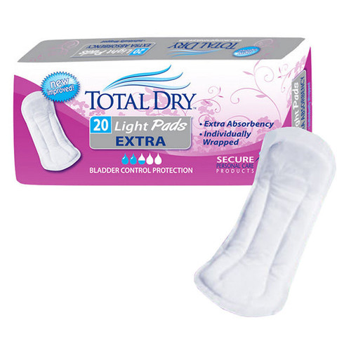 TotalDry Light Pads Regular, 10.75" Long (Case of 180)
