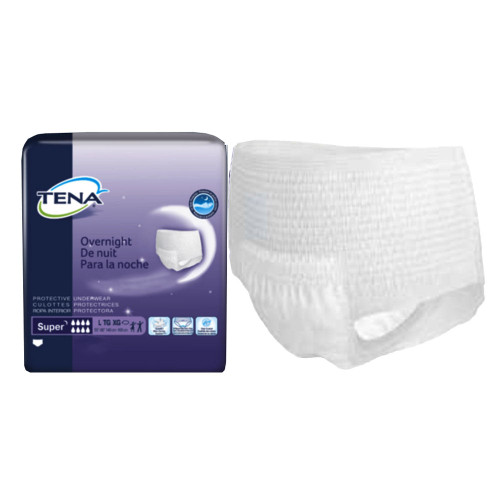 TENA Protective Underwear, Overnight Super, Large, 45"- 58" (Case of 56)