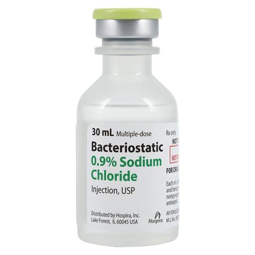 Pfizer Bacteriostatic Sodium Chloride 0.9% Injection 30 mL NDC#00409196607