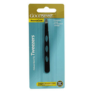 Deluxe Tweezers with Slant Tip, Black