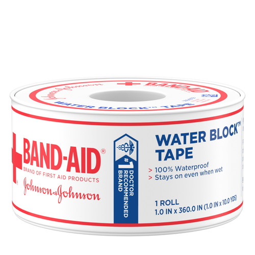 J & J Band-Aid First Aid Waterblock Tape, 1" x 10 yd