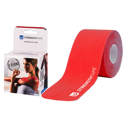 StrengthTape Kinesiology Tape 5M Precut Roll, Red, 16'4" L x 2" W