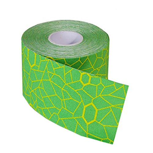 Theraband Kinesiology Tape, Pre-cut Roll, Green/Yellow, 2" x 16.4"