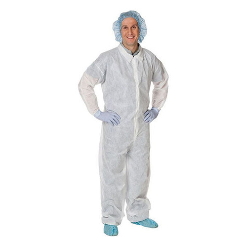 Cardinal Health Premium Heavy Weight SMS Elastic Cuff Ankle Coverall, White, X-Large (Case of 24)