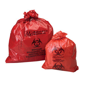 Biohazard Bags, Red, 25" x 34" (Case of 250)