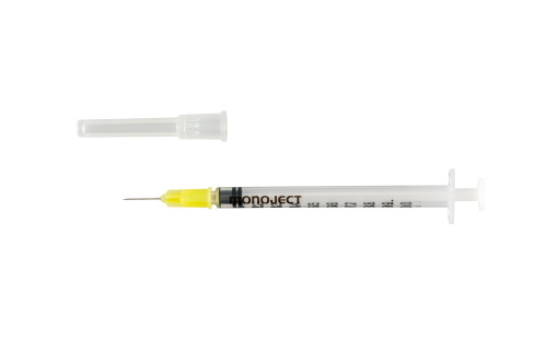 Monoject SoftPack Tuberculin Syringe with Detachable Needle 27G x 1/2", 1 mL (100 count)