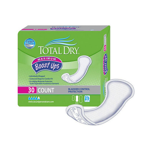 TotalDry Booster Pads Maximum, 13.75" Long (Package of 30)