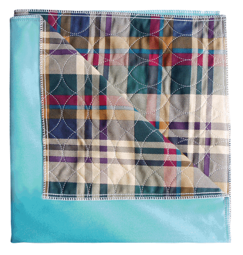 Cardinal Health Essentials Reusable Underpad, Ibex Quilted with PVC Backing, Plaid, 34" x 36"