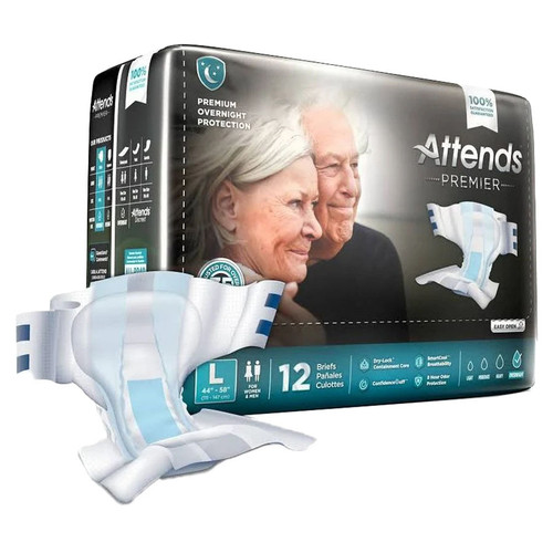 Attends Premier Brief, Large, 44" - 58" (Case of 48)