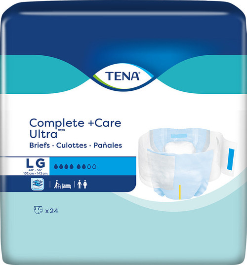 TENA Complete +Care Ultra Brief, Large 40" - 56", 24 Count (Package of 24)