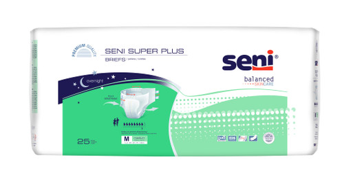 Seni Super Plus Briefs, Medium, 25 Count - 30" - 43" (Package of 25)