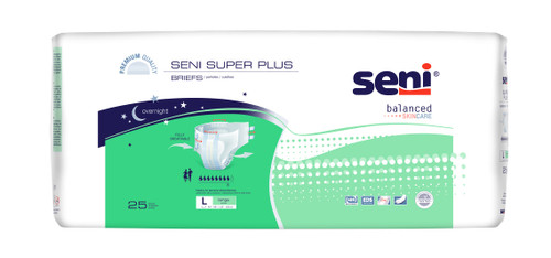 Seni Super Plus Briefs, Large, 25 Count - 45" - 59" (Case of 75)