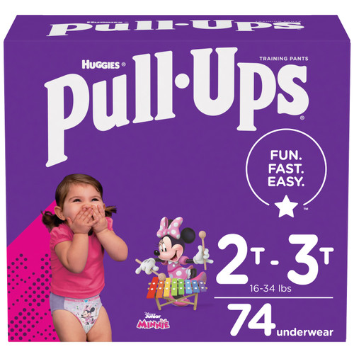 Pull-Ups Learning Designs Training Pants, Girl, 2T-3T, Giga Pack (Case of 74)
