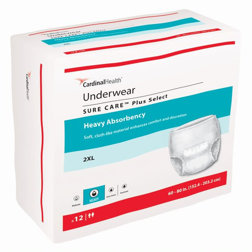Cardinal Health, Underwear, Sure Care Plus Select, XX-Large, 60"-80" (Package of 12)