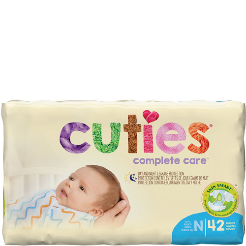 Cuties Complete Care Baby Diapers Newborn - Replaces: FQCCC00 (Case of 168)