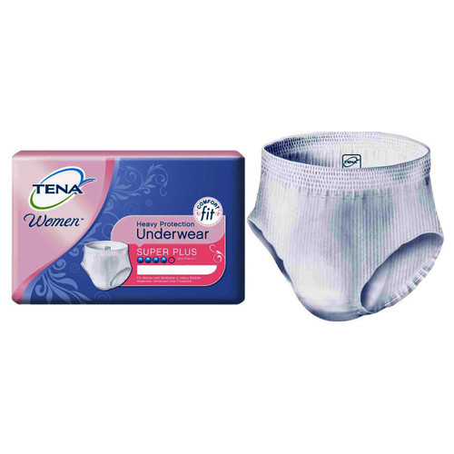 TENA Women Super Plus Protective Underwear L 37" - 50". (Package of 16)