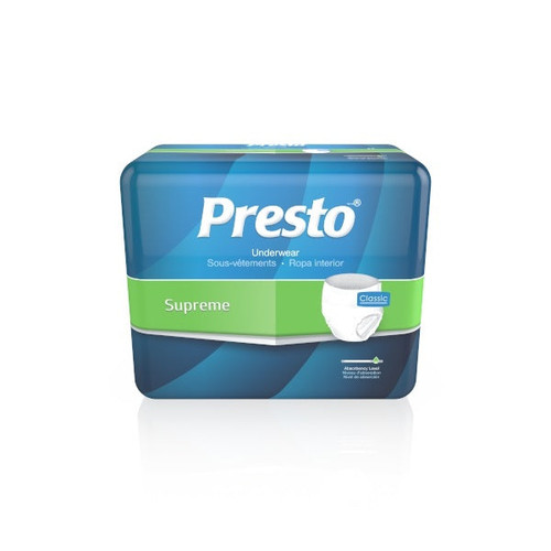 Presto Supreme Classic Protective Underwear Small 22" - 36" Maximum Absorbency (Package of 20)