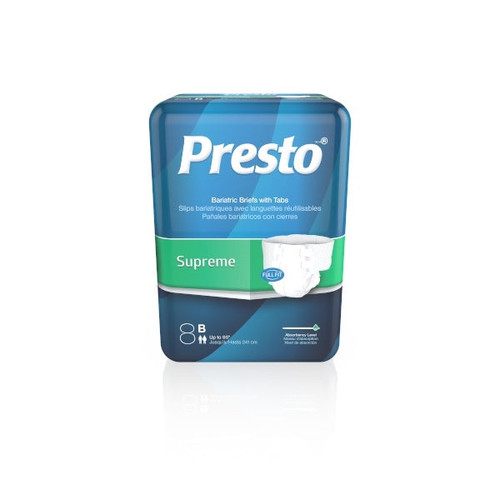 Presto Supreme Brief, Bariatric, XXX Large, 78" - 95" (Case of 32)
