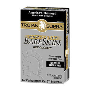Trojan Condom Supra BareSkin Lubricated (Box of 6)