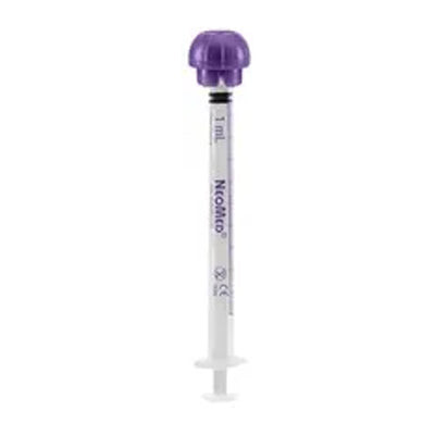 NeoConnect Oral/Enteral Syringe with ENFit Connector, Purple, 1 mL (Case of 200)
