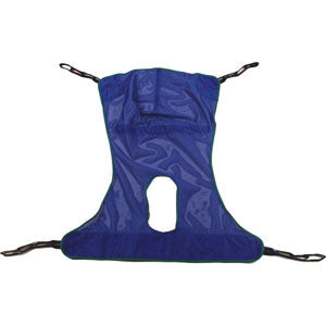 Reliant Full Body Sling with Commode Opening, Large, Green, Mesh