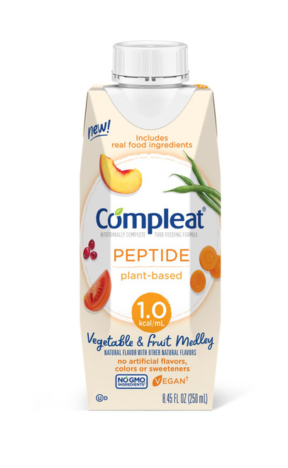 COMPLEAT Peptide 1.0 Vegetable & Fruit Medley Adult Formula, 250 mL Carton