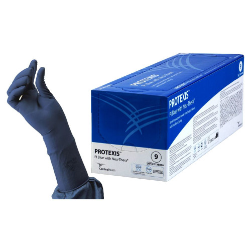 Protexis PI Blue with Neu-Thera Surgical Gloves  Sterile  Polyisoprene  Powder-Free  Size 9 (Box of 50)